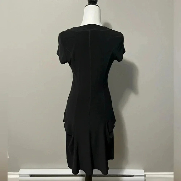 Joseph Ribkoff Short Sleeve Flared Skirt Stretch Black Dress - Picture 6 of 7
